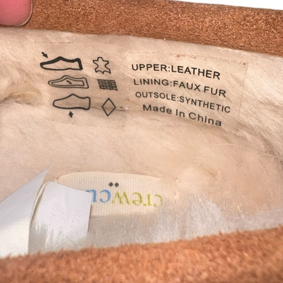 NWOB J Crew Crewcuts Kids Sherpa Lodge Slippers Moccasins Melted Caramel Tan - Picture 6 of 6